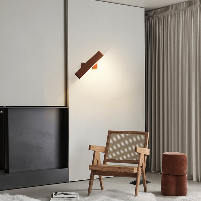Aqsa Moderne Design LED Wandlampen Gouden Metaal Hout Woonkamer