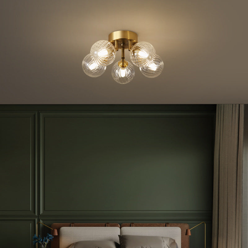 Valentina Design Bollen LED Plafondlampen Wit/Goud Messing/Glas Slaapkamer
