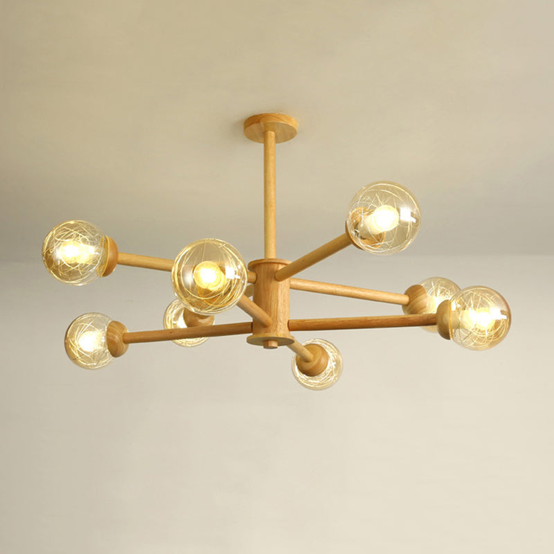 Ozawa Moderne Bubbel Hanglampen Hout Glas Woonkamer Slaapkamer Eetkamer