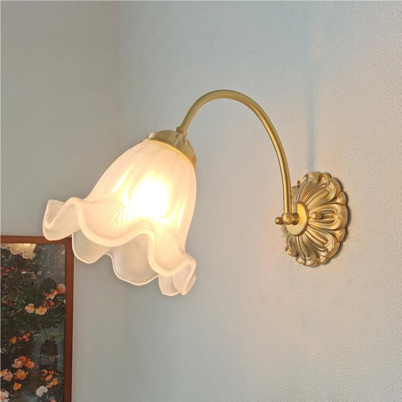 Bella Retro LED Wandlampen Wit Metaal Glas Slaapkamer Woonkamer