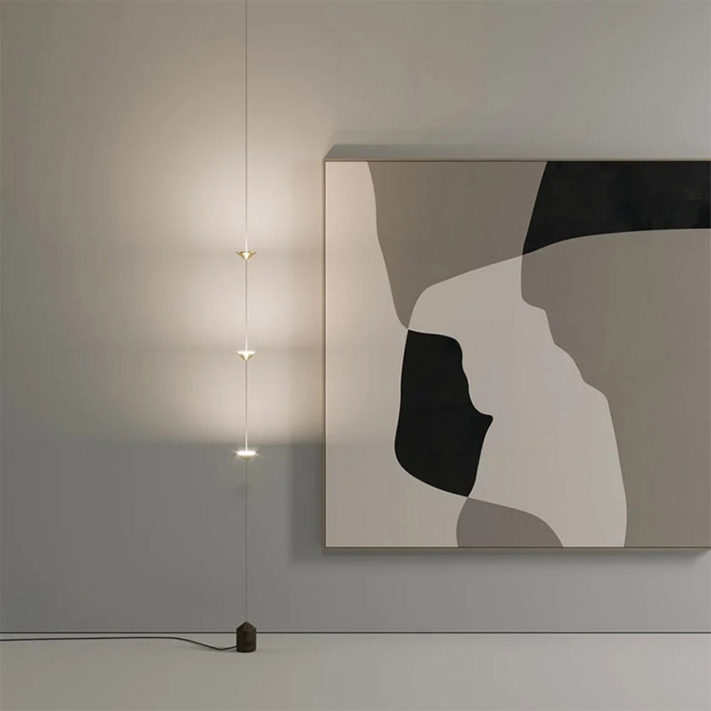 Edge Moderne Minimalistische Lineaire Metalen Vloerlamp Goud