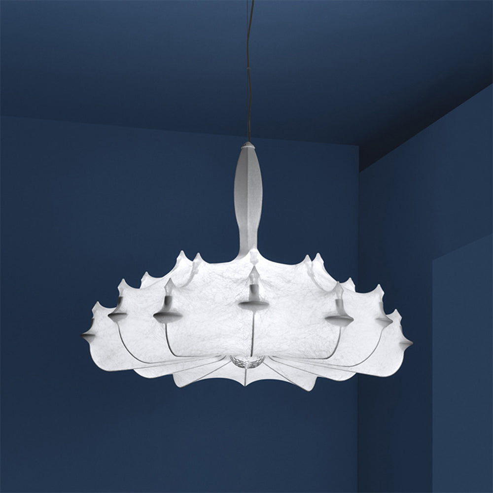Renée Moderne Bloem LED Hanglamp Metaal/Stof Wit Slaap/Woon/Eetkamer
