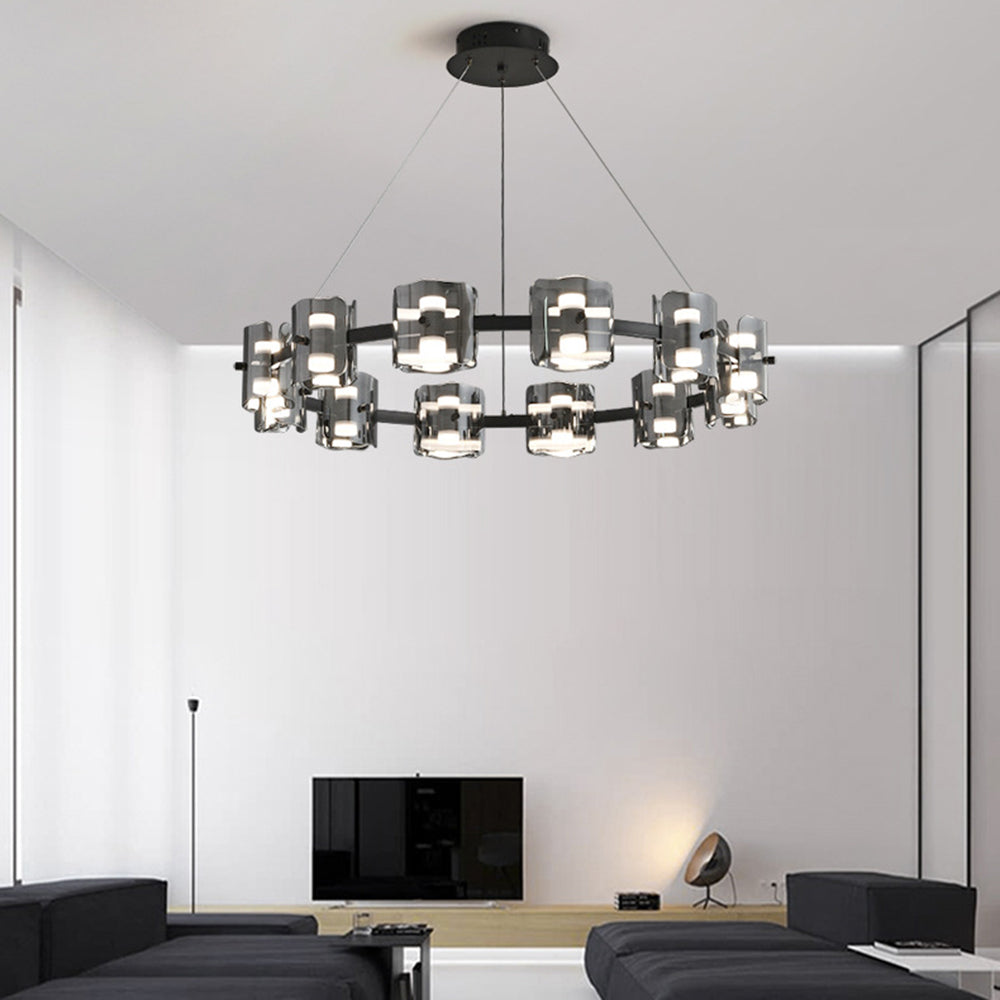 Evette Moderne Design Minimalistische Ronde Hanglamp Metalen/Glas Zwart/Goud Slaap/Eetkamer