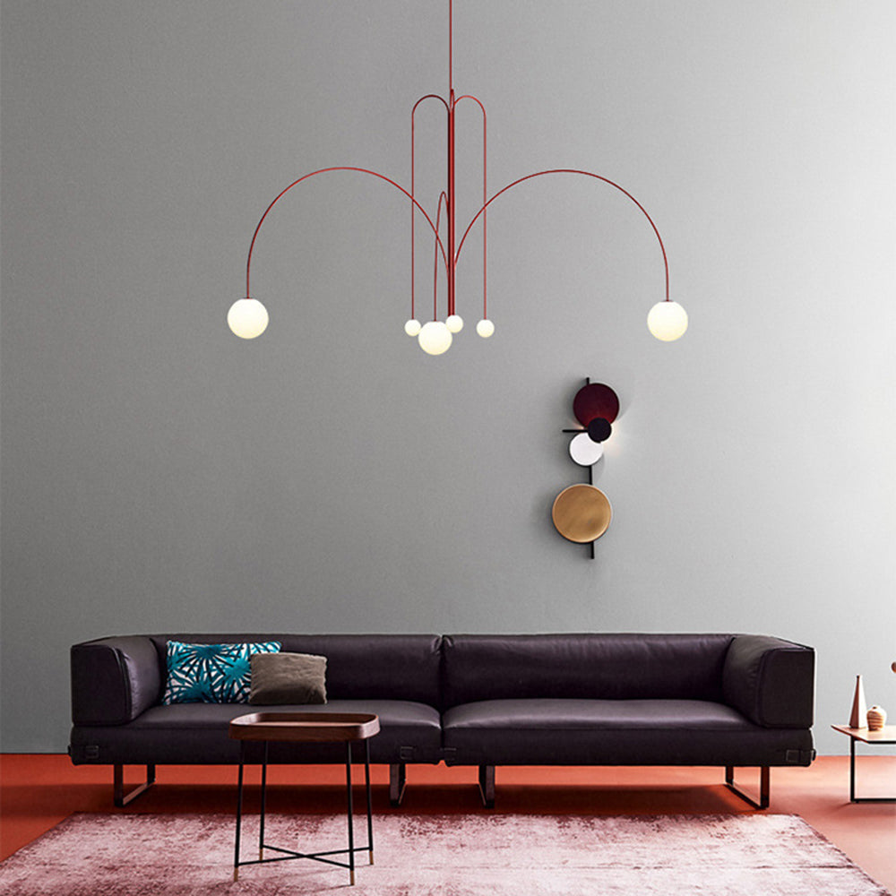 Avi Moderne Met Dubbele Laag Glas Wit/Zwarte Hanglamp, Woonk/Eetk/ Slaapkamer