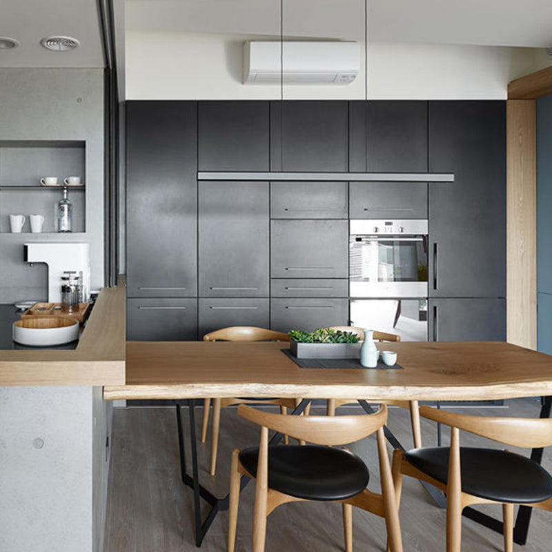 Edge Industriele LED Hanglamp Zwart Wit Metaal Hout Eetkamer