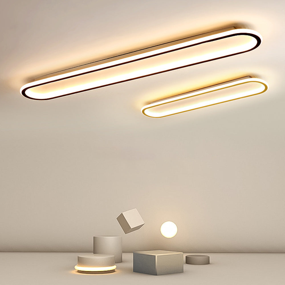 Quinn Minimalistisch Elliptische LED Plafondlamp Metaal/Acryl Zwart/Goud/Roségoud