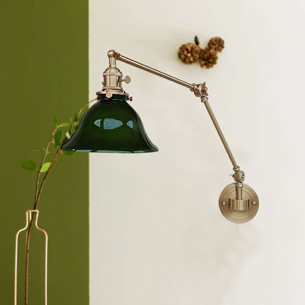 Brady Vintage Design LED Wandlamp Groen Wit Glas Metaal Eetkamer
