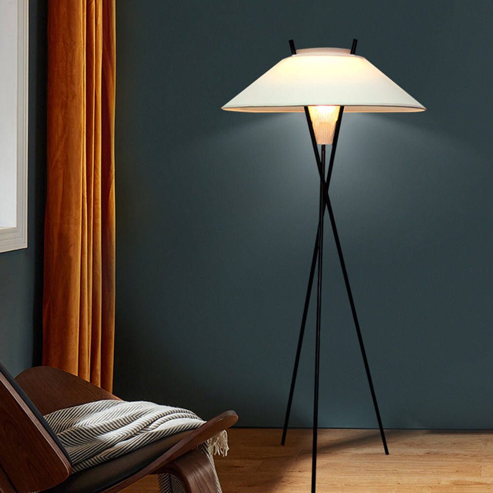 Carins Moderne LED Vloerlamp Metaal/Stof Wit Slaap/Woon/Eetkamer