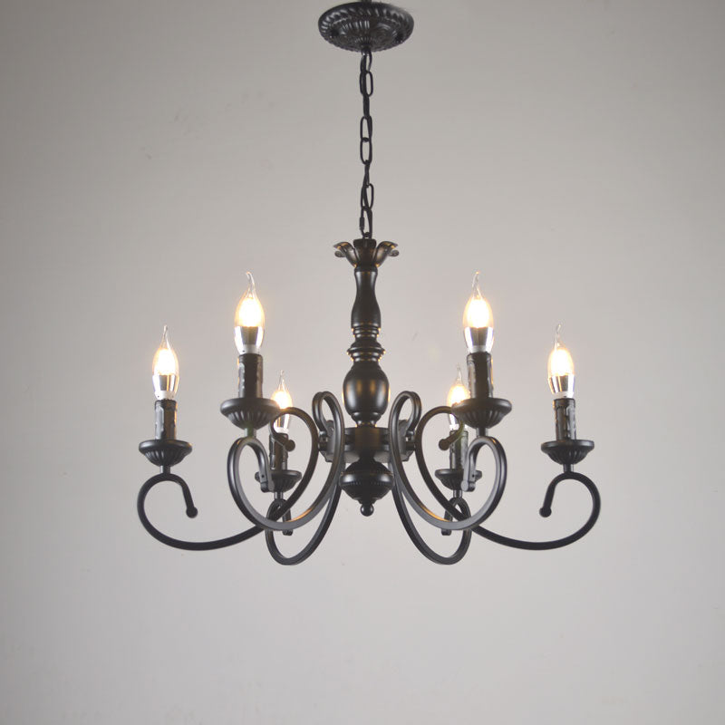 Silva Vintage Kaarsen Kroonluchter Zwart Metaal Slaapkamer/Woonkamer