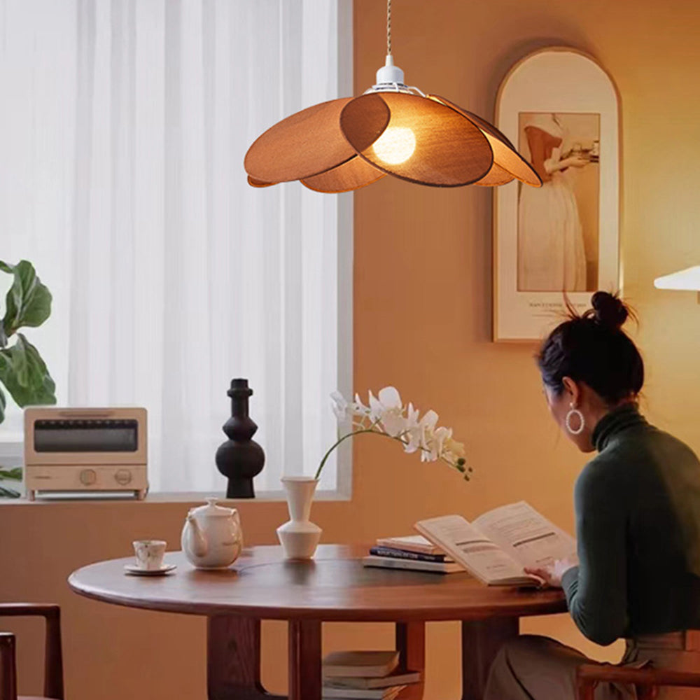 Renée Design LED Hanglamp Oranje/Bruin/Beige Metaal/StofWoon/Slaapkamer