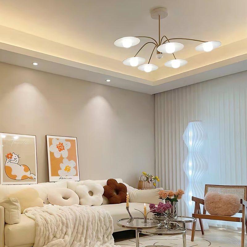 Cairns Ronde Moderne LED Hanglampen Wit Metaal Glas Slaapkamer