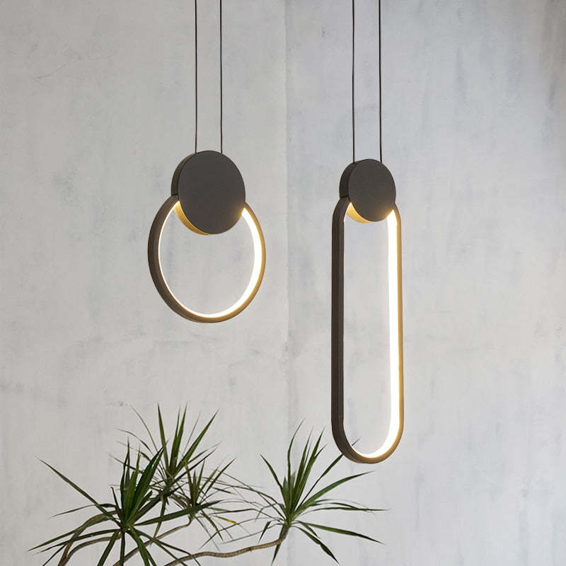 Nyla Moderne Rond LED Hanglampen Metaal/Acryl Zwart/Wit Woonkamer/Slaapkamer