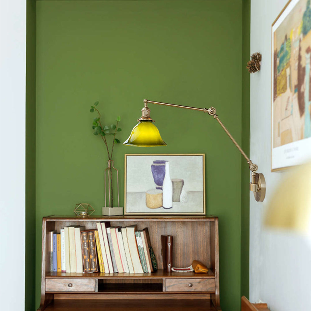 Brady Vintage Design LED Wandlamp Groen Wit Glas Metaal Eetkamer