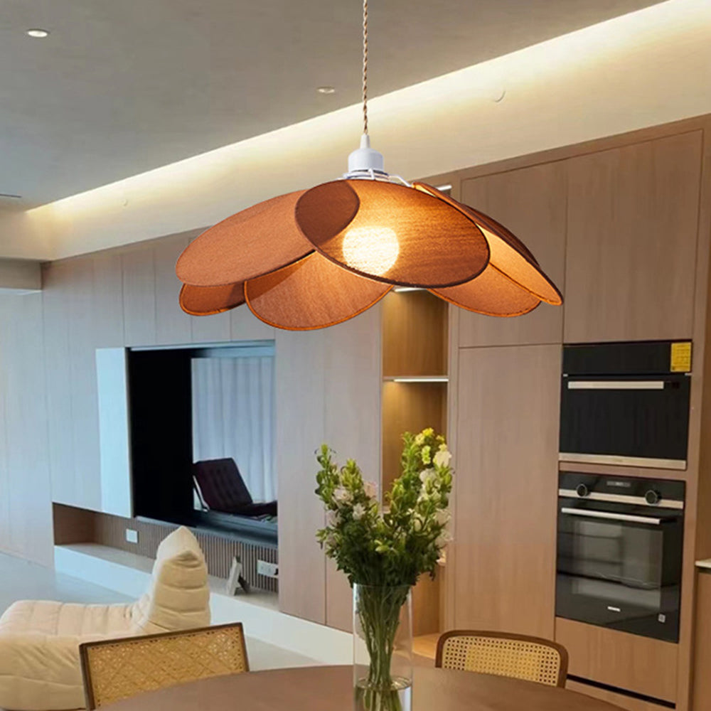 Renée Design LED Hanglamp Oranje/Bruin/Beige Metaal/StofWoon/Slaapkamer