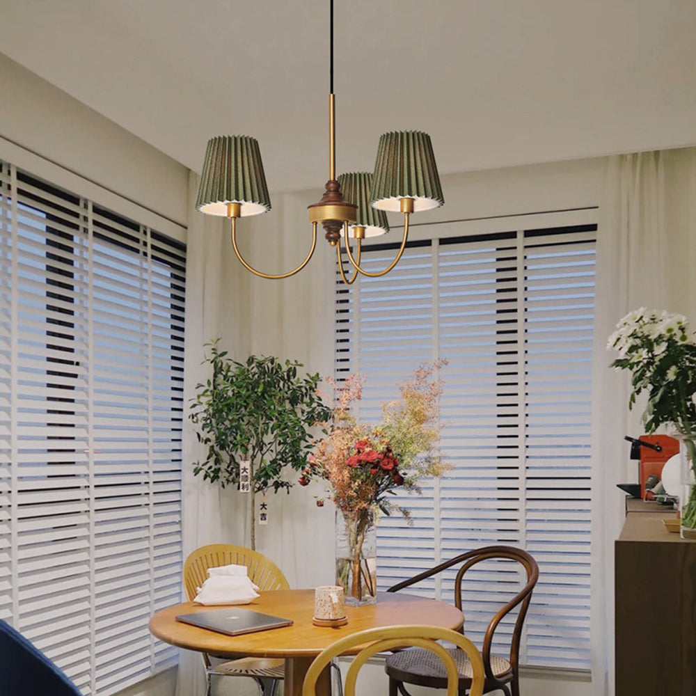 Eryn Moderne Retro Design Kroonluchter Metalen/Stof Kunststoffen Wit/Groen Eetkamer/Woonkamer