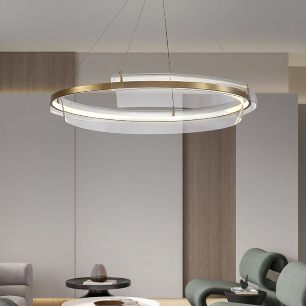 Arisha Minimalist Annular Metal Pendant Light,Gold