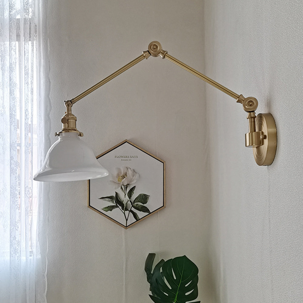 Brady Vintage Design LED Wandlamp Groen Wit Glas Metaal Eetkamer