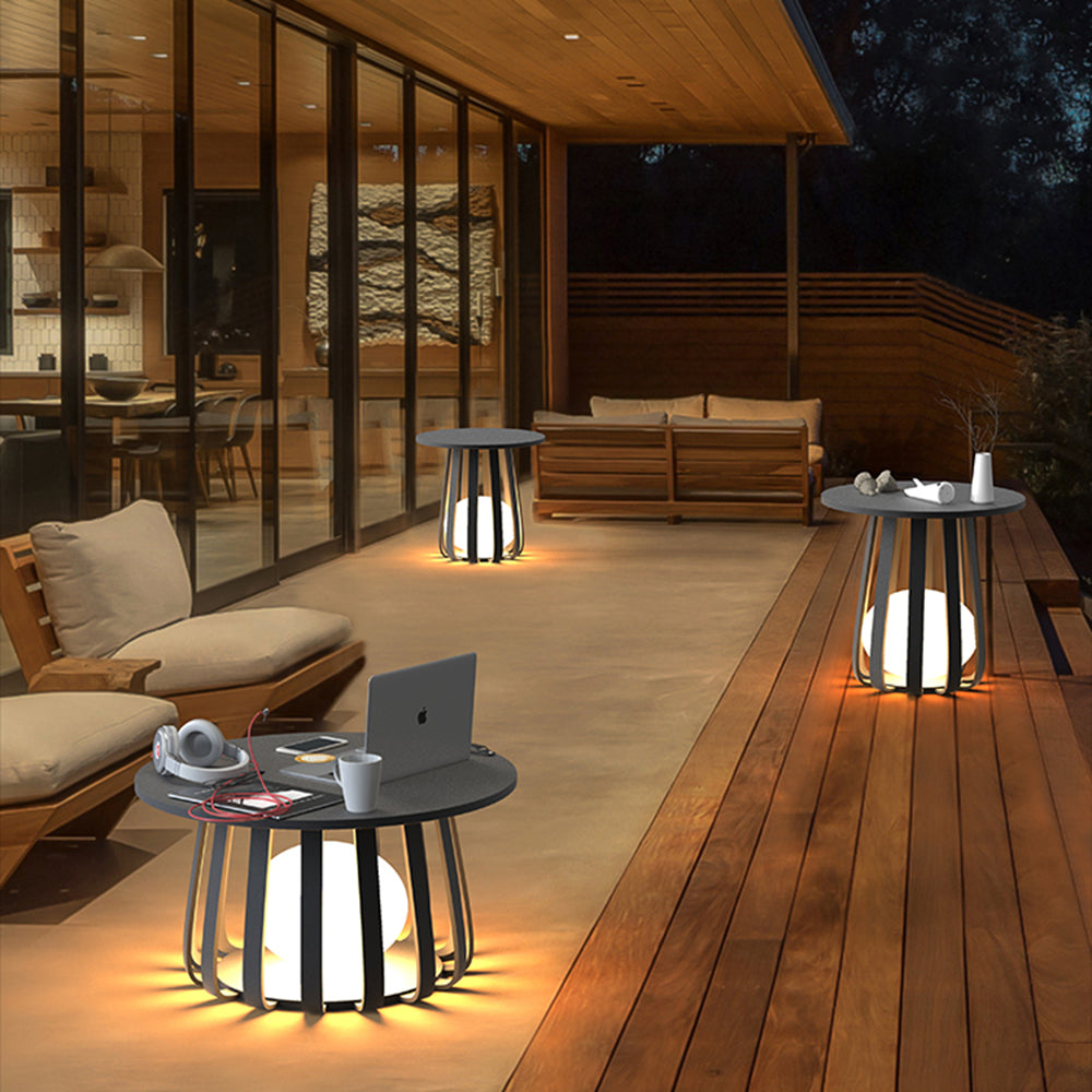 Orr Tabel Moderne LED Vloerlamp Zwart Metaal Buiten