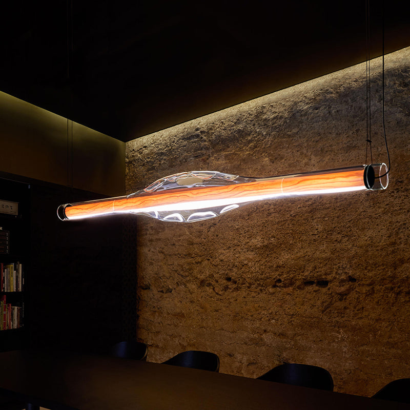 Edge Moderne Buisvormige LED Hanglamp Zwart Metaal Slaapkamer
