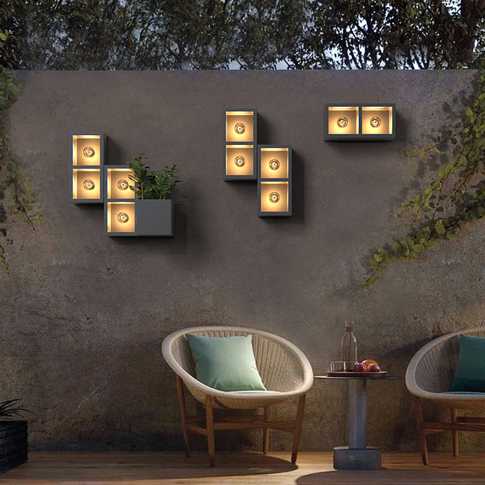 Orr Moderne Design Vierkant LED Wandlamp Metaal Zwart Buiten