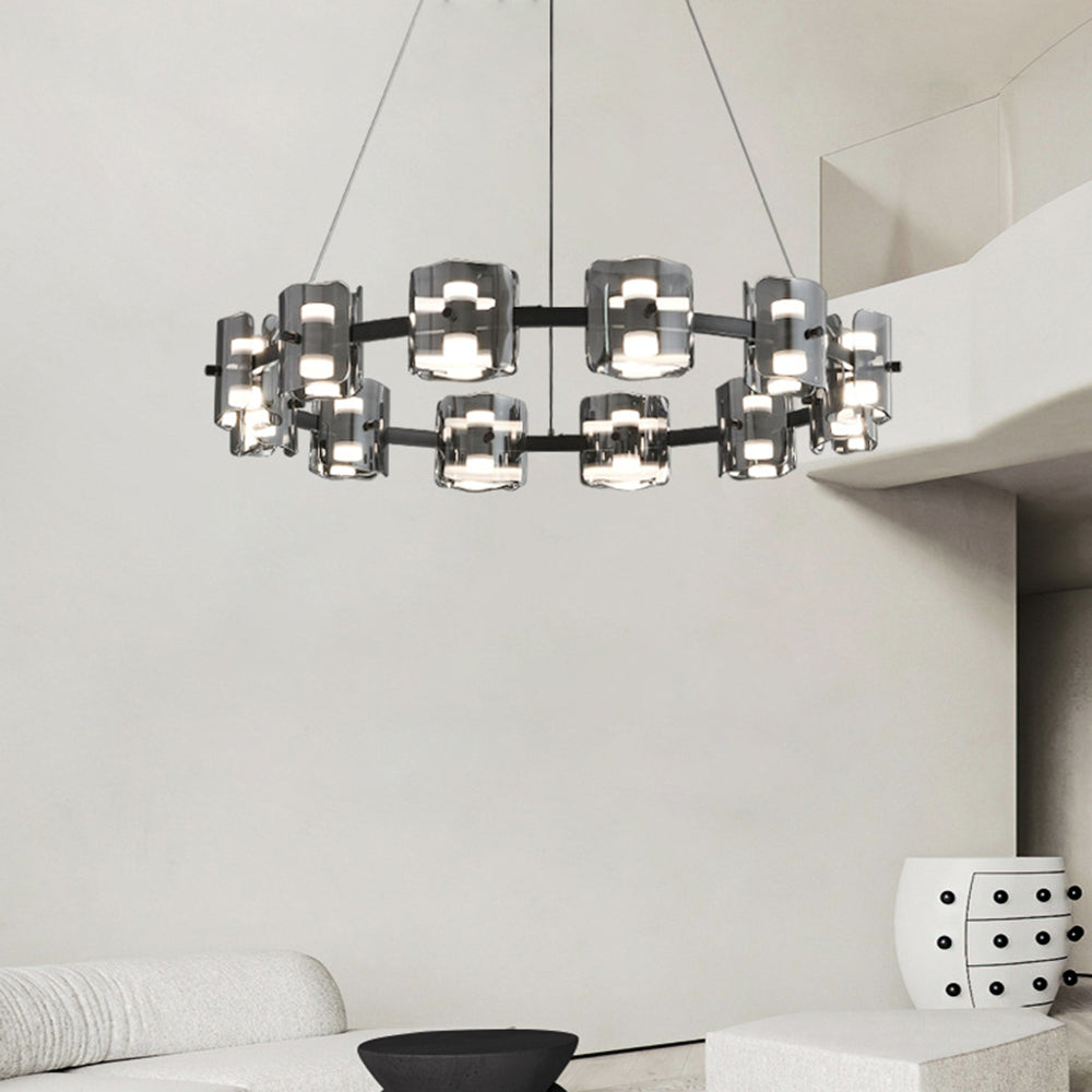 Evette Moderne Design Minimalistische Ronde Hanglamp Metalen/Glas Zwart/Goud Slaap/Eetkamer