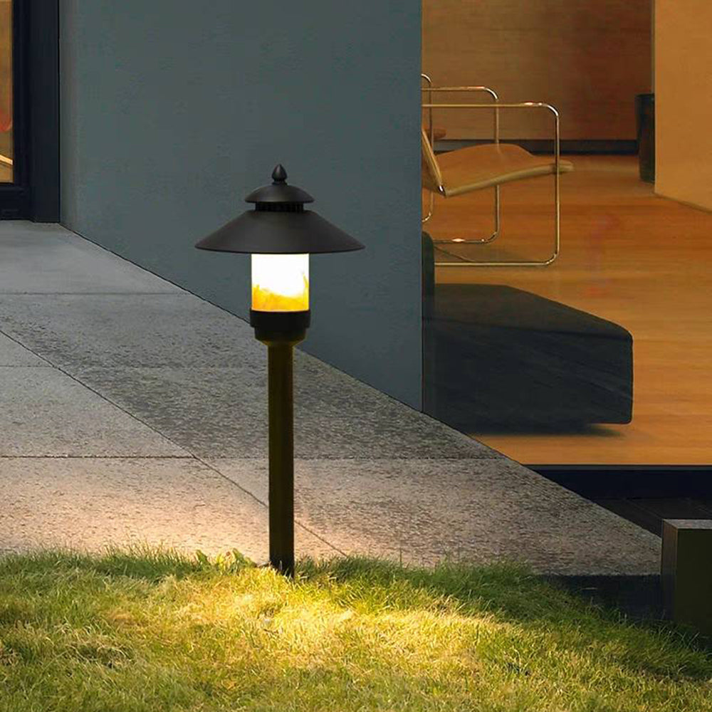 Carins Moderne Staand LED Buitenlamp Zwart Metaal/Marmer Voordeur