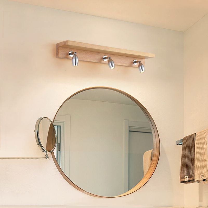 Ozawa Moderne Rond/Rechthoek/Ovaal LED Wandlamp Hout/Acryl Bruin Slaap/Woon/Badkamer