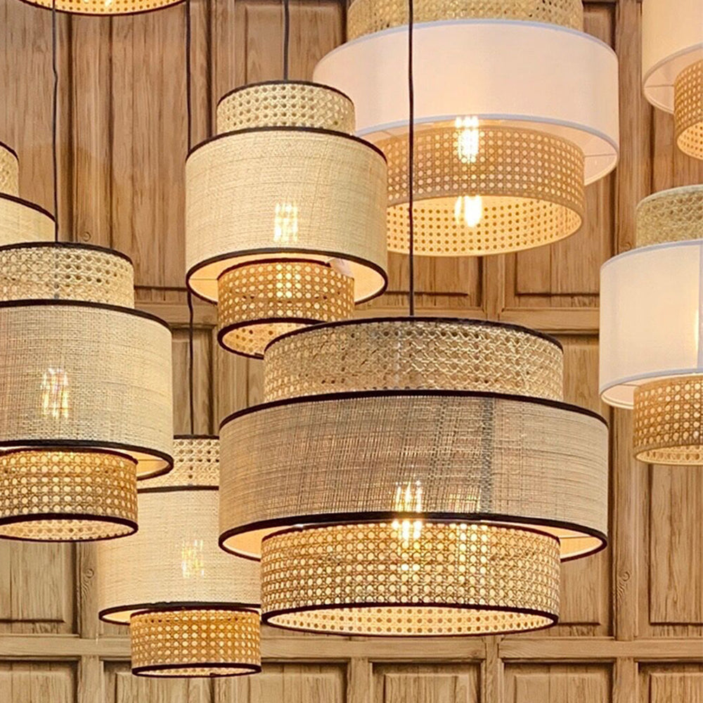 Ritta Ronde LED Hanglamp Rotan Metaal Slaapkamer Eetkamer