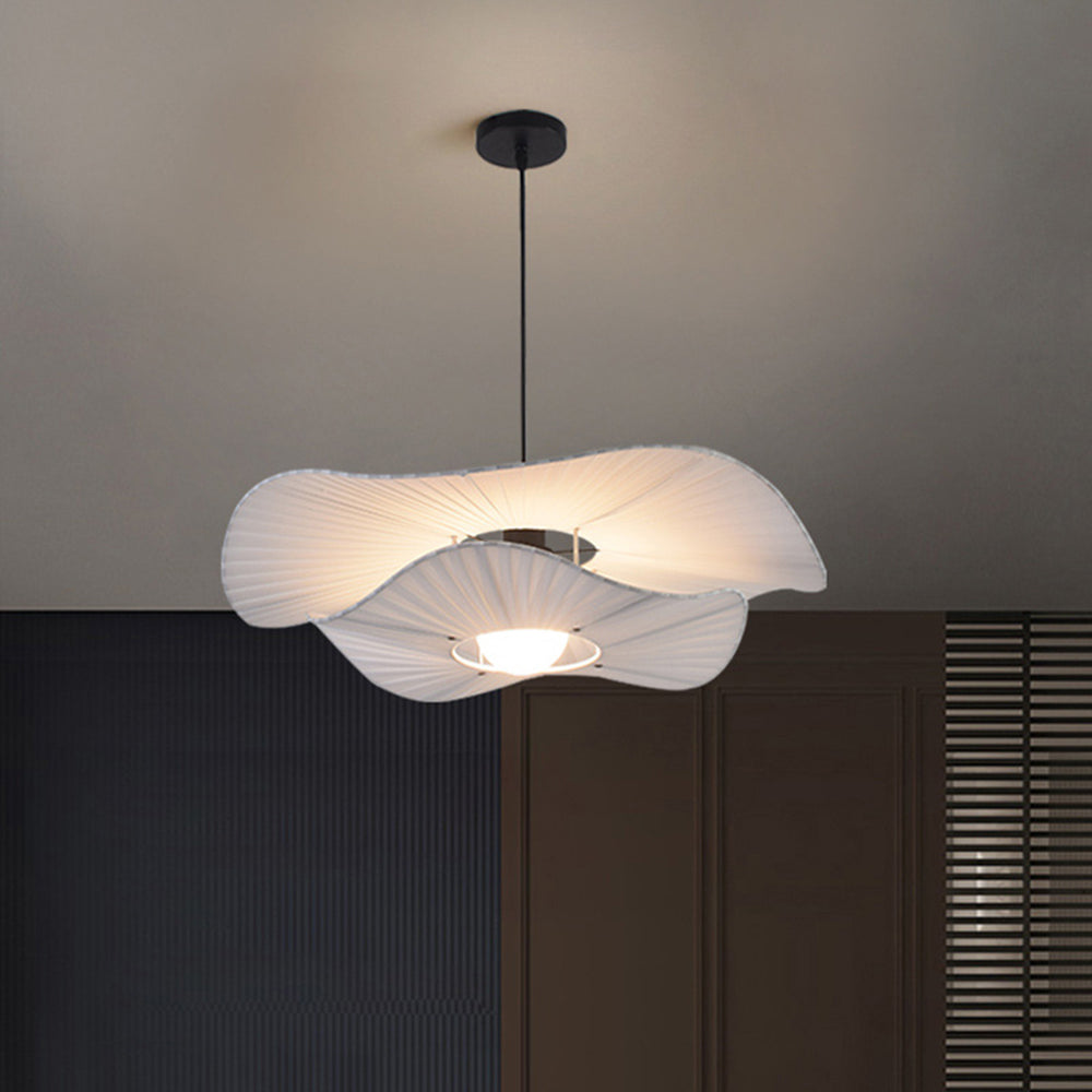 Renée Moderne Bloem LED Hanglamp Metaal/Stof Wit Slaap/Woon/Eetkamer