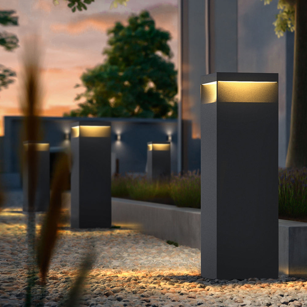 Pena Industrie Grote Rechthoek LED Buitenlamp Zwart Metaal Hal/Tuin