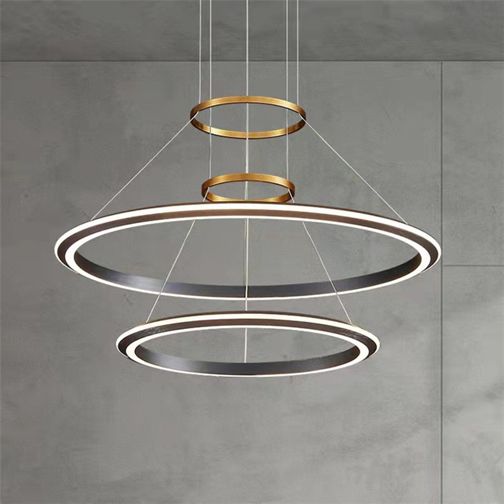 Arisha Minimalist Ring Metal Pendant Light, Black