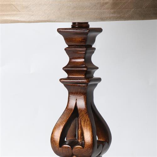 Eryn Vintage Design Staande Vloerlamp Hars/Stof Bruin Slaapkamer/Woonkamer