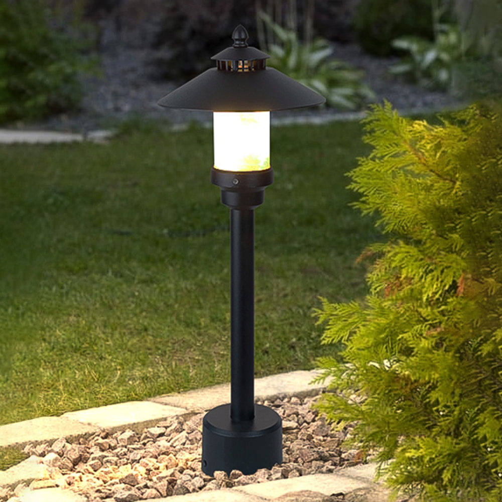 Carins Moderne Staand LED Buitenlamp Zwart Metaal/Marmer Voordeur