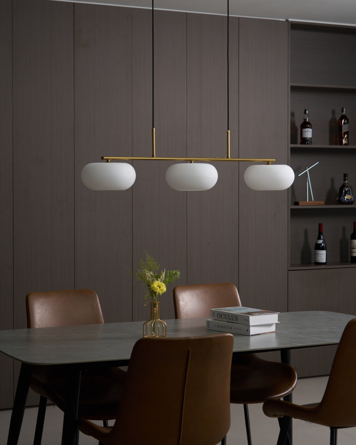 Lumeiella hanglamp 3-licht bolvormig lineair