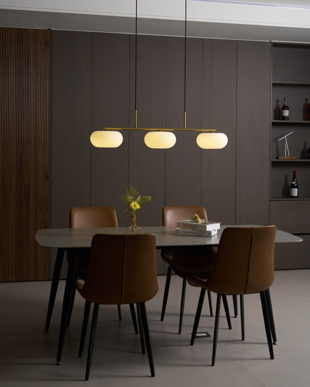 Lumeiella hanglamp 3-licht bolvormig lineair