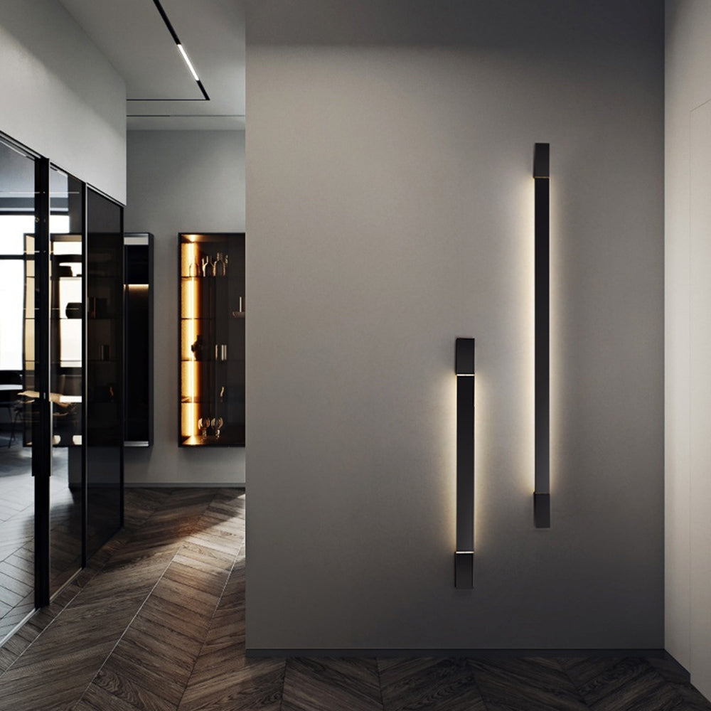 Edge Minimalistische Wandlamp Zwart Metaal/Glas Woonkamer