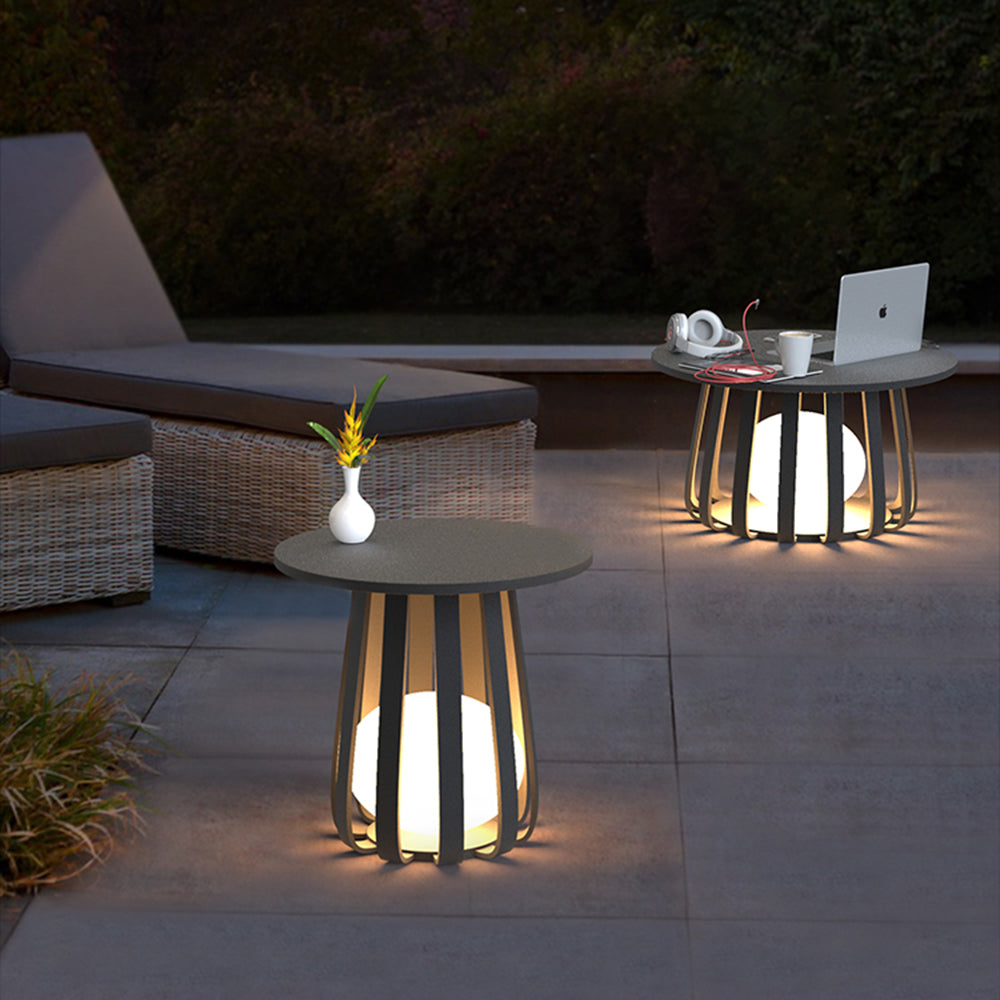 Orr Tabel Moderne LED Vloerlamp Zwart Metaal Buiten