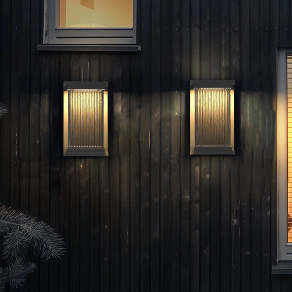 Orr Moderne Design Rechthoekig LED Wandlamp Metaal Zwart Buiten