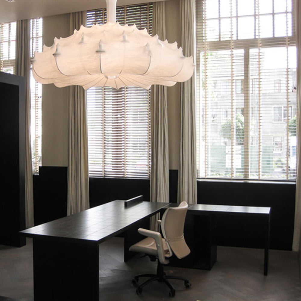 Renée Moderne Bloem LED Hanglamp Metaal/Stof Wit Slaap/Woon/Eetkamer