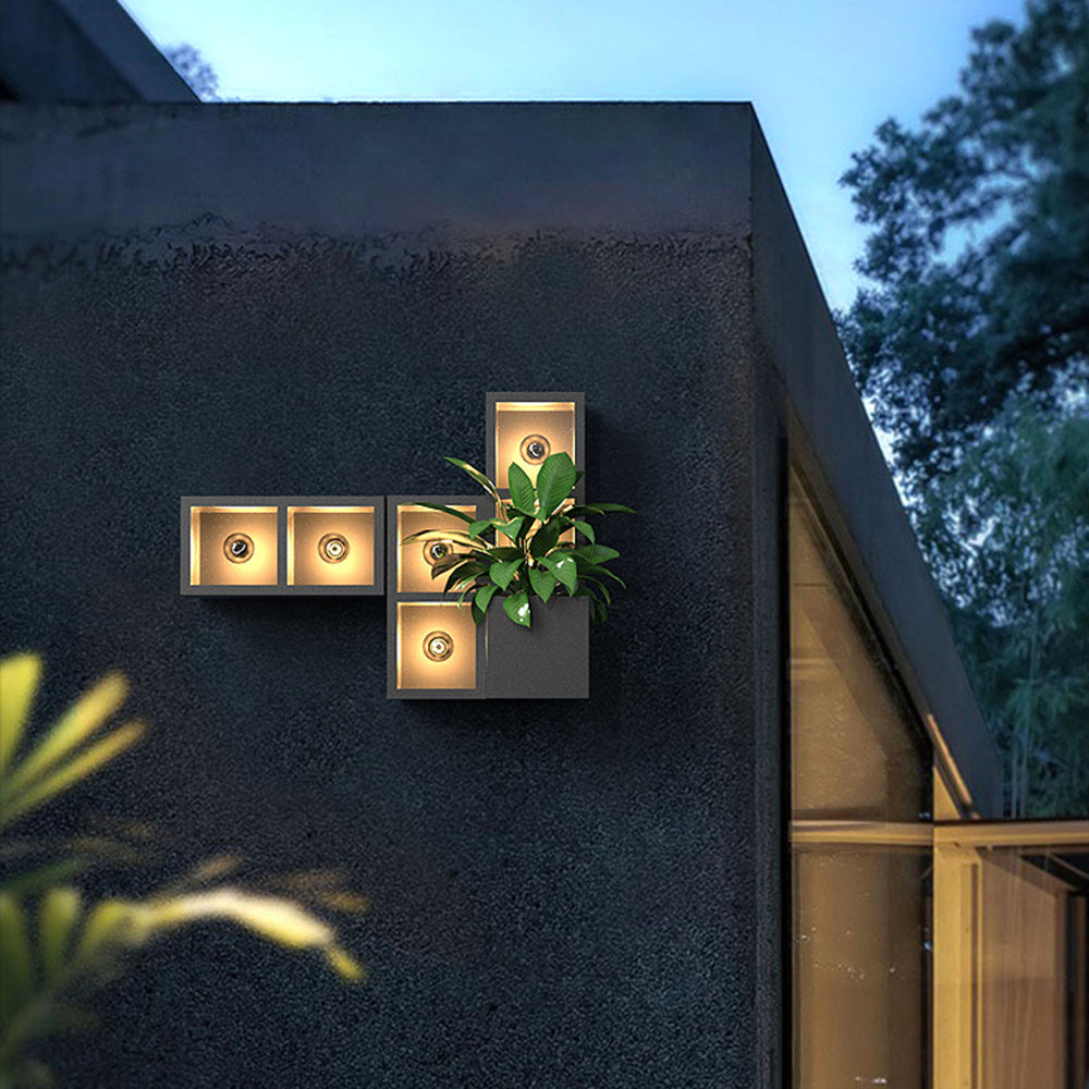 Orr Moderne Design Vierkant LED Wandlamp Metaal Zwart Buiten