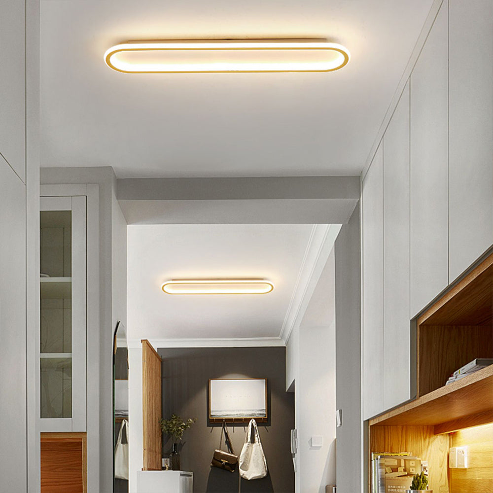 Quinn Minimalistisch Elliptische LED Plafondlamp Metaal/Acryl Zwart/Goud/Roségoud