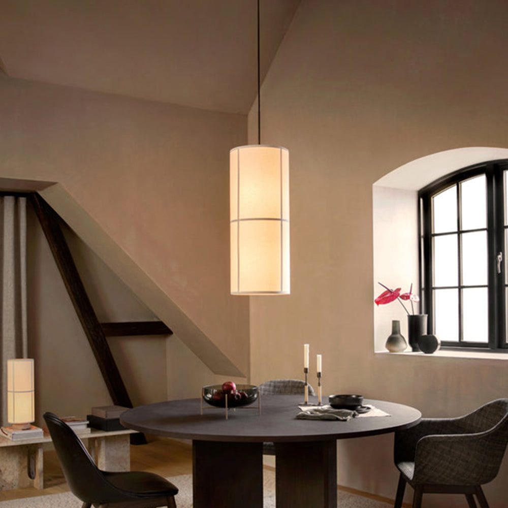 Renée Moderne Design LED Cilinder Hanglamp Lantaarn Stof Japans Woon/Eet/Slaapkamer
