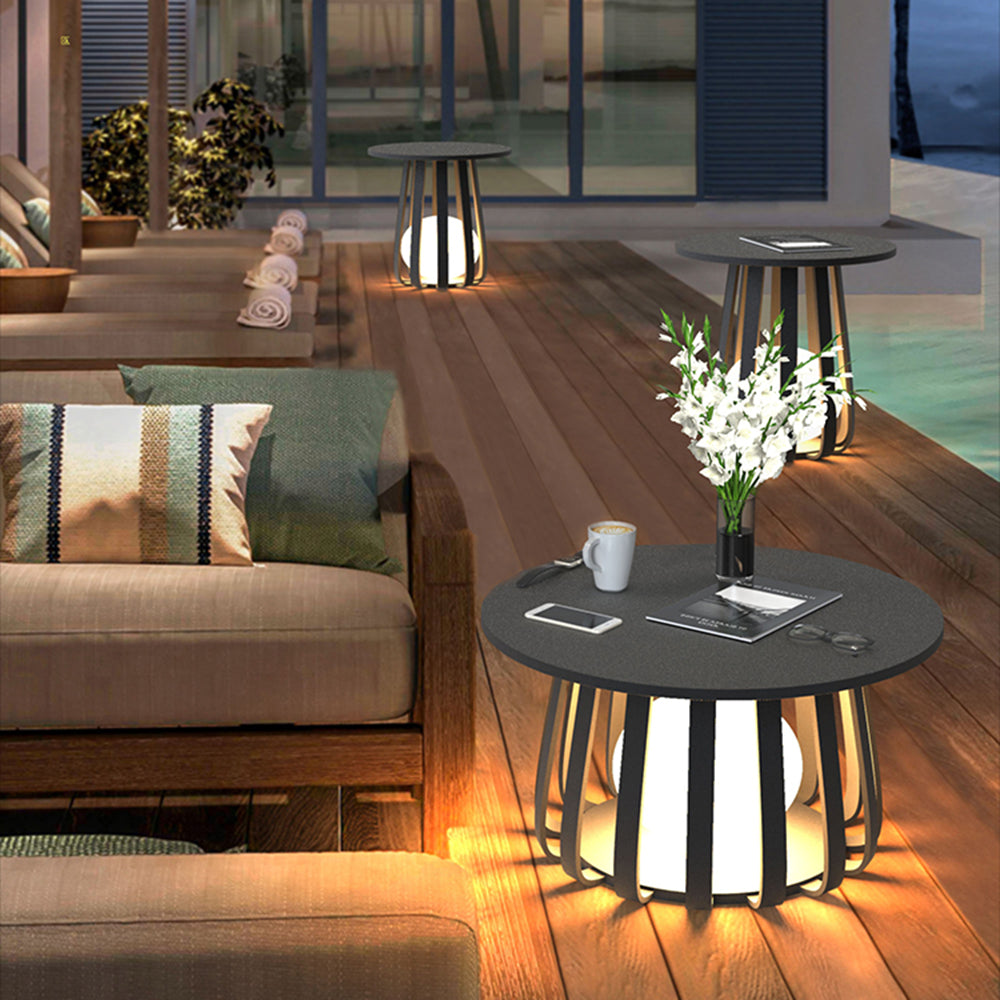 Orr Tabel Moderne LED Vloerlamp Zwart Metaal Buiten