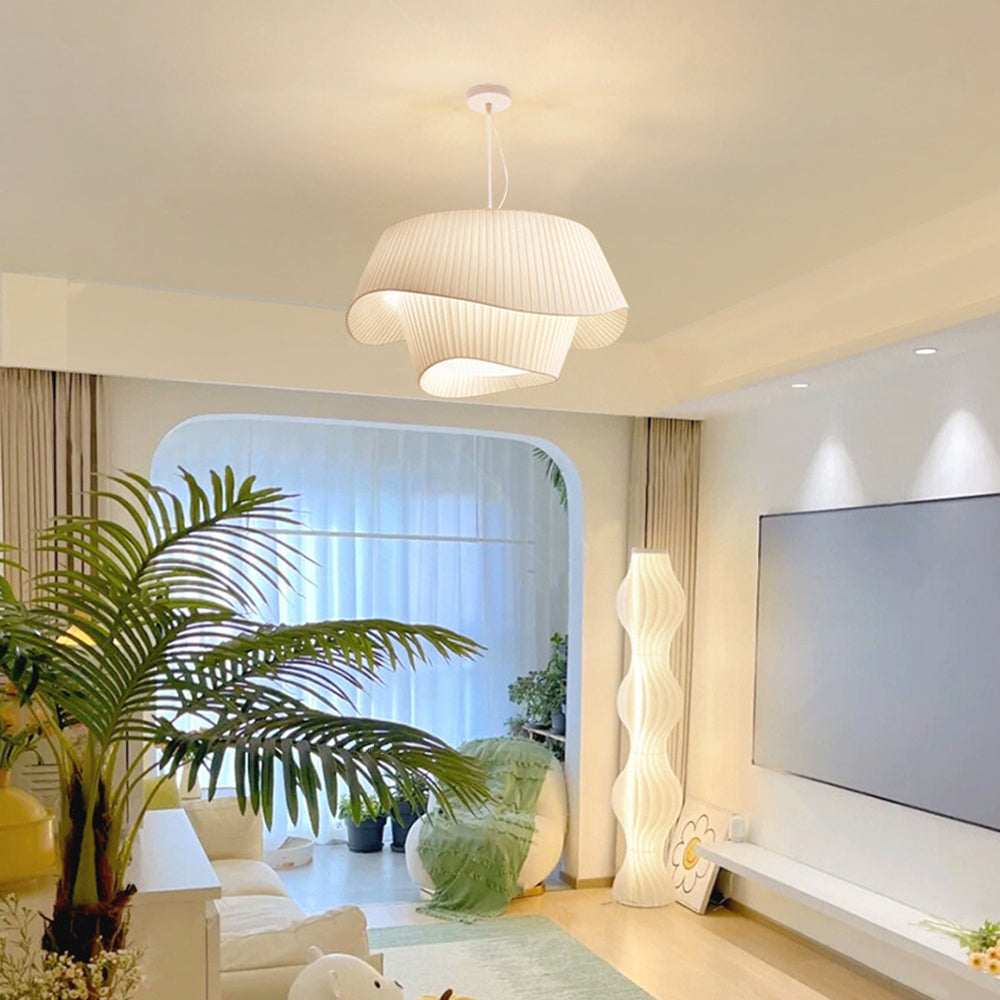 Renée Design Bloem LED Hanglamp Metaal/Stof Wit Slaap/Woon/Eetkamer