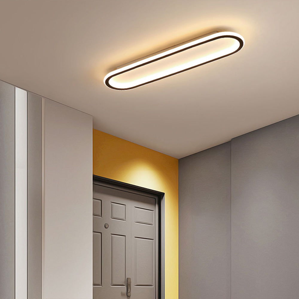 Quinn Minimalistisch Elliptische LED Plafondlamp Metaal/Acryl Zwart/Goud/Roségoud