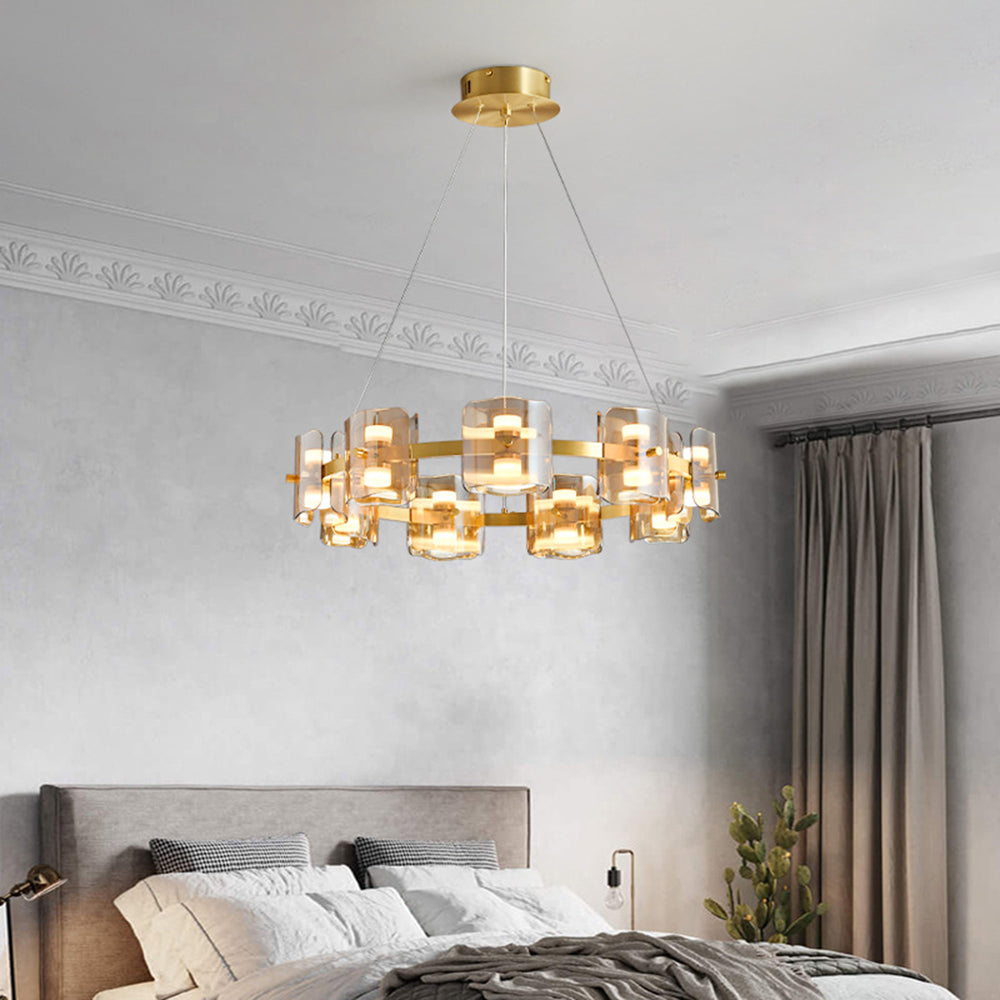 Evette Moderne Design Minimalistische Ronde Hanglamp Metalen/Glas Zwart/Goud Slaap/Eetkamer