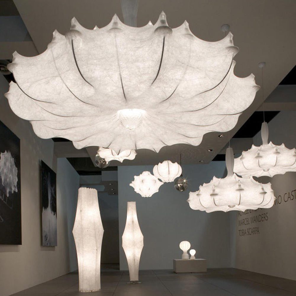 Renée Moderne Bloem LED Hanglamp Metaal/Stof Wit Slaap/Woon/Eetkamer