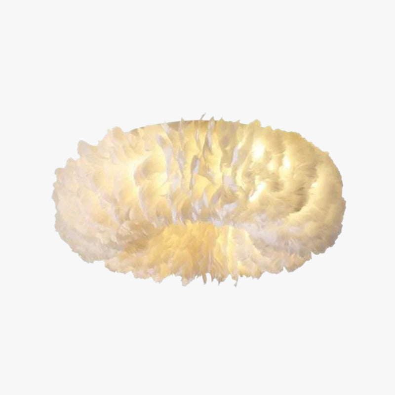 O'Moore Moderne LED Plafondlamp Wit/Geel/Roze Metaal/Vedder Hal/Bar