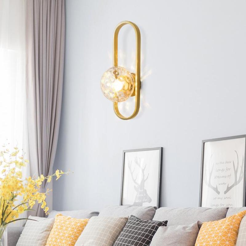 Valentina Moderne Globe Wandlamp Voor Op Het Bed Metaal/Glas Voor Goud/Zwart Slaap/Leeskamer