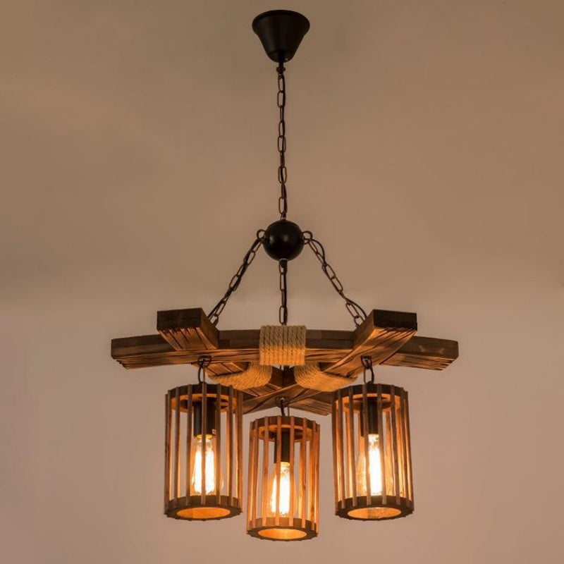 Austin Retro LED Kroonluchters Hout Restaurant/Woonkamer/Bar